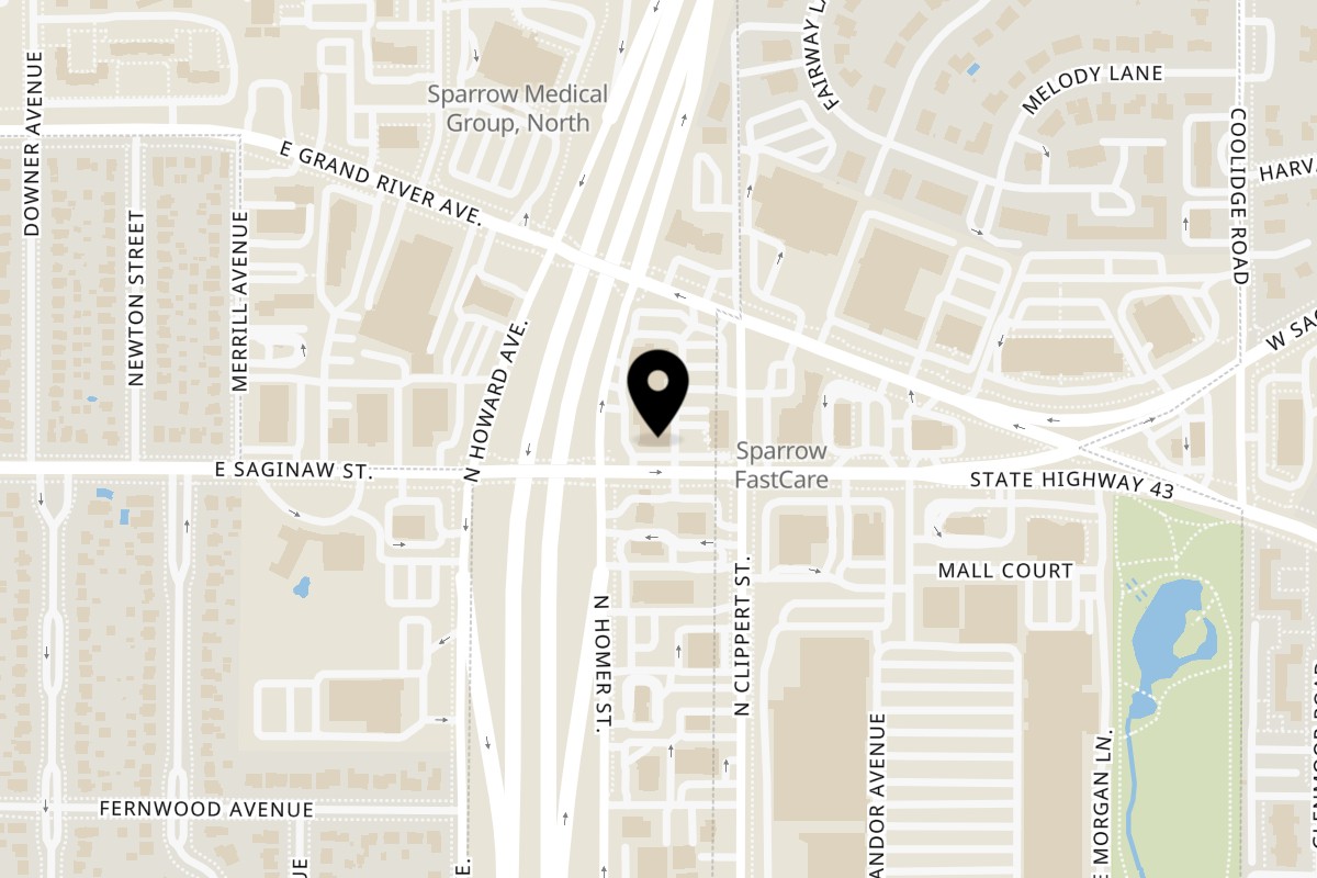 Map showing the location of Big Moe's Kitchen Lansing on 3011 E Saginaw St in Lansing