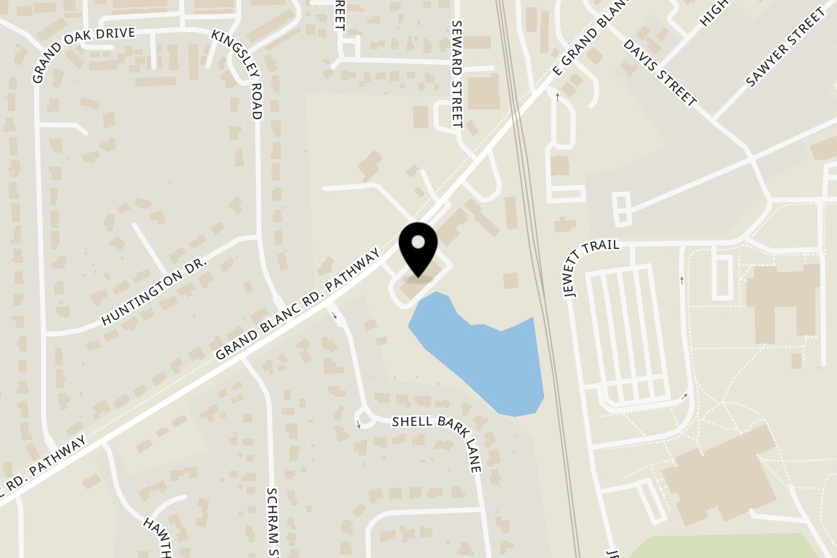 Map showing the location of Big Moe's Kitchen Grand Blanc on 545 E. Grand Blanc Rd. in Grand Blanc